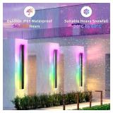 Retails for $200! 2 Pack Outdoor RGB Long Wall Lights, 47.2inch Wall Lights RGB/Warm/White Dimmable Modern Led Wall Lighting, Ip65 Waterproof Wall Sconce with Remote APP Control for Outdoor/Indoor Par
