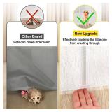 Reinforced 42 Extra Tall Retractable Dog Gate for Doorways 60 Wide Mesh Baby Gate, Tall Baby Gates for Stairs with Rods to Prevent Crawling Through Retractable Pet Gate Indoor Outdoor, White