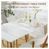 LovePads Clear Table Cover Protector 48 x 60 Inch, 1.5mm Thick Plastic Table Cover, Table Protector for Dining Room Table, Waterproof Vinyl Tablecloth Table Pad Mat for Kitchen, Dresser, Writing Desk