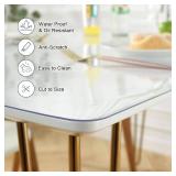 LovePads Clear Table Cover Protector 48 x 60 Inch, 1.5mm Thick Plastic Table Cover, Table Protector for Dining Room Table, Waterproof Vinyl Tablecloth Table Pad Mat for Kitchen, Dresser, Writing Desk