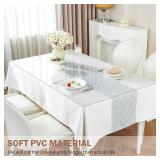 LovePads Clear Table Cover Protector 48 x 60 Inch, 1.5mm Thick Plastic Table Cover, Table Protector for Dining Room Table, Waterproof Vinyl Tablecloth Table Pad Mat for Kitchen, Dresser, Writing Desk