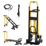 Retails for $179! Heavy Duty 3-in-1 Aluminum Convertible Hand Truck Dolly Cart, 800 lbs Capacity, Folding & Adjustable Frame with Rubber Wheels, Ergonomic Handle - for Warehouse, Supermarket, Garden (