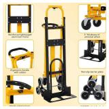 Retails for $179! Heavy Duty 3-in-1 Aluminum Convertible Hand Truck Dolly Cart, 800 lbs Capacity, Folding & Adjustable Frame with Rubber Wheels, Ergonomic Handle - for Warehouse, Supermarket, Garden (