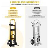 Retails for $179! Heavy Duty 3-in-1 Aluminum Convertible Hand Truck Dolly Cart, 800 lbs Capacity, Folding & Adjustable Frame with Rubber Wheels, Ergonomic Handle - for Warehouse, Supermarket, Garden (