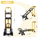 Retails for $179! Heavy Duty 3-in-1 Aluminum Convertible Hand Truck Dolly Cart, 800 lbs Capacity, Folding & Adjustable Frame with Rubber Wheels, Ergonomic Handle - for Warehouse, Supermarket, Garden (