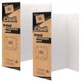 Chell 36" x 48" Large Trifold Poster Board, 2 Pack, White Corrugated Project Boards for Science Fair, School Projects, Event Displays and Business Presentations