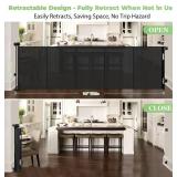 96 Inch Wide Reinforced Retractable Baby Gate with Support Rods, Extra Long Dog Gate Retractable Gate Outdoor Gates for Decks, Prevent Crawling Under Extra Long Baby Gates for Large Openings, Black