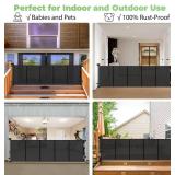 96 Inch Wide Reinforced Retractable Baby Gate with Support Rods, Extra Long Dog Gate Retractable Gate Outdoor Gates for Decks, Prevent Crawling Under Extra Long Baby Gates for Large Openings, Black