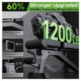 Retails for $150! Adjustable Weight Bench with 12x4x4 Positions, 1200LB Heavy Duty Workout Bench for Home Gym, Commercial Incline-Flat-Decline Bench Press for Full Body Fitness, Fully Upright Backrest