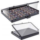 Retails for $132! 36"x24" Large Trade Show Display Case Portable Aluminum Sports Card Table Top Display Case Frame Clear Acrylic Showcase Cabinet Box with Lock for Trading Cards Jewelry Collectibles(B