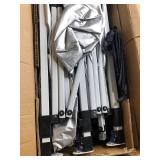 Retails for $200! 10x20 Pop Up Canopy - Instant Setup Beach Tent with Wheeled Carry Bag, 12 Sandbags & 6 Guy Lines, Portable Sun Shade for Camping, Events, Silver Coated Top, White