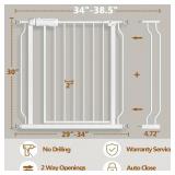 Fairy Baby Baby Gate for Doorways Stairs Hallway 34-38.5 Inch Wide, Walk Through Child Gates with Pressure Mounted Extention Kit, Indoor Safety Child Gates for Kids or Pets