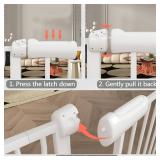Fairy Baby Baby Gate for Doorways Stairs Hallway 34-38.5 Inch Wide, Walk Through Child Gates with Pressure Mounted Extention Kit, Indoor Safety Child Gates for Kids or Pets