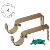 Ivilon Drapery Window Curtain Rod - End Cap Style Design 1 Inch Pole. 72 to 144 Inch Color Warm Gold