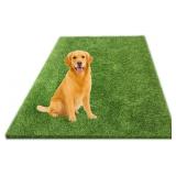 THREE ORANGES Artificial Dog Grass Pads,Reusable Dog Training Mat Green Turf Rug with Drainage Holes for Outdoor Indoor, Porch, Patio, Balcony (71 * 47 * 1.35inch)