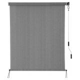 SEEYE Outdoor Sunshade Roller Shades 60" W x 72" H, Cordless Roll Up Shade Blinds Privacy Screen with 90% UV Protection, Exterior Patio Shade Cloth for Porch Pergola Balcony Windows, Dark Grey