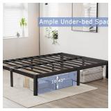 Hunlostten 12" High Queen Bed Frame No Box Spring Needed, Heavy Duty Metal Platform Bed Frame Queen Size with Round Corners, Easy Assembly, Noise Free, Black