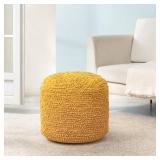 Anji Mountain 100% Handmade & Handcrafted Comfortable Home D cor Pouf Ottoman Footrest for Living Room, Bedroom, Nursery, Kidsroom, Patio Furniture - (22" x 22" x 17" - Mustard)