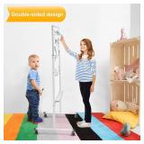 H-Qprobd 24"x36" Dry Erase Board with Stand - Adjustable Height Double Side Mobile Magnetic Rolling Whiteboard on Wheels for Home, Office & School