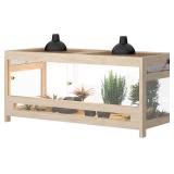 Retails for $166! 80 Gallon 4x2x2 Reptile Enclosure Large Acrylic & Wood Tank with Mesh Lid Spacious Habitat for Bearded Dragon, Snake or Lizard