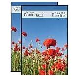 MCS Original Poster Frame 22.375x34 Black Lightweight Vertical & Horizontal Wall Hanging Large Picture Frame for Posters, Art Prints & Gallery Wall (2-Pack)