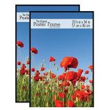 MCS Original Poster Frame 22.375x34 Black Lightweight Vertical & Horizontal Wall Hanging Large Picture Frame for Posters, Art Prints & Gallery Wall (2-Pack)