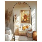Arched Full Length Mirror, Black Standing Mirror, 75"x35" Full Body Mirror with Standing, Free Standing, Leaning Against Wall or Wall-Mounted, Large Floor Mirror for Bedroom Living Room Dressing Room
