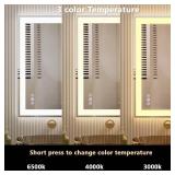 32"x 40" LED Bathroom Mirror with Front and Backlit, 3 Colors LED Vanity Mirror with Lights, Controlled Separately LED Smart Mirror for Bathroom, Anti-Fog, Stepless Dimmable, Memory(UL ETL)