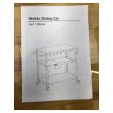 Outdoor Grill Cart Table,Indoor and Outdoor Pizza Oven Table,with 4 Movable Total Lock Casters, Hooks, Side Handle Multifunctional (Black)