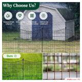 Retails for $180! 15 Panels Decorative Garden Fence with Gate, 32 in(H) X 35.4 ft(L) No Dig Dog Fence Animal Barrier Outdoor for Yard, Rustproof Metal Garden Edging and Borders, Temporary Fencing Stak