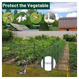 Retails for $180! 15 Panels Decorative Garden Fence with Gate, 32 in(H) X 35.4 ft(L) No Dig Dog Fence Animal Barrier Outdoor for Yard, Rustproof Metal Garden Edging and Borders, Temporary Fencing Stak