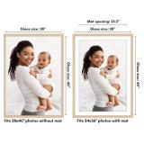Americanflat 28x40 Poster Frame with Polished Plexiglass - Use as 24x36 Frame with Mat or Display 28x40 Photo Without Mat - Hudson Collection - Wide Picture Frames for Wall Display - Natural Oak