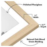 Americanflat 28x40 Poster Frame with Polished Plexiglass - Use as 24x36 Frame with Mat or Display 28x40 Photo Without Mat - Hudson Collection - Wide Picture Frames for Wall Display - Natural Oak
