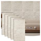 Retails for $134! 5-Pack 3D Faux Stone Wall Panels, PU Cement-Texture Wainscoting Panels for Interior Walls Waterproof & Lightweight, Covers 38.7 Sq.Ft, 47.2" x 23.6", for TV Wall, Office, Living Room