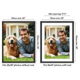 Americanflat 22x28 Poster Frame with Polished Plexiglass - Use as 18x24 Frame with Mat or Display 22x28 Photo Without Mat - Hudson Collection - Wide Picture Frames for Wall Display - Black