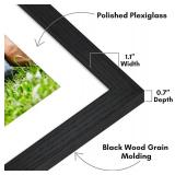 Americanflat 22x28 Poster Frame with Polished Plexiglass - Use as 18x24 Frame with Mat or Display 22x28 Photo Without Mat - Hudson Collection - Wide Picture Frames for Wall Display - Black