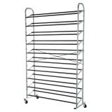 Amazon Basics 50-Pair Shoe Rack Organizer, Chrome