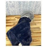 Mon Chateau 60" x 70" Embrace Foldover Faux Fur Throw, Plush Throw with 6cm Foldover for Couch, Sofa, or Bed, Ultra Soft Blanket for Sleeping or Home Decor, Midnight Tide