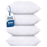 Utopia Bedding Throw Pillows (Set of 4, White), 22 x 22 Inches Pillows for Sofa, Bed and Couch Decorative Stuffer Pillow