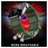 Kethink Sport Band for Apple Watch 44mm 42mm, Man Breathable Strap Soft Silicone Band Replacement for iWatch Series SE/6 5/4/3/2/1 (BLACK, 42/44 mm)