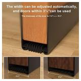 Door Draft Stopper, 39 Length Cuttable Weather Stripping Door Seal, Strong Adhesive Door Sweep for Exterior and Interior Doors (2, Black)