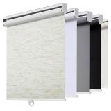 Cordless Roller Shades Blackout Blinds for Windows Room Darkening Rolled Up Shades with Spring System, UV Protection Window Shades Door Blinds for Home and Office (36.5" W x 72" H, Linen Cream