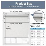 Cordless Roller Shades Blackout Blinds for Windows Room Darkening Rolled Up Shades with Spring System, UV Protection Window Shades Door Blinds for Home and Office (36.5" W x 72" H, Linen Cream