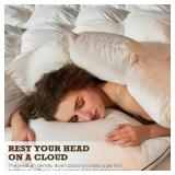 BPC Goose Feather Down Pillows King Size, with 100% Organic Cotton Cover - Luxury 3-Chamber Design for Medium Firm Support & Cloud-Like Comfort, Set of 2 Bed Pillows for Sleeping, 20x36 Inches