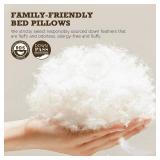 BPC Goose Feather Down Pillows King Size, with 100% Organic Cotton Cover - Luxury 3-Chamber Design for Medium Firm Support & Cloud-Like Comfort, Set of 2 Bed Pillows for Sleeping, 20x36 Inches