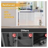 Reinforced 60 Wide Retractable Pet Gate with Cat Door Mesh Baby Gate for Stairs with Reinforced Strips Retractable Dog Gates with Cat Door Mesh Dog Gates for Doorways Separating Dogs from Cats, White