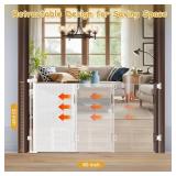 Reinforced 60 Wide Retractable Pet Gate with Cat Door Mesh Baby Gate for Stairs with Reinforced Strips Retractable Dog Gates with Cat Door Mesh Dog Gates for Doorways Separating Dogs from Cats, White