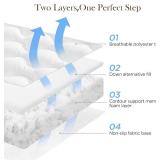 Decroom 3 Inch Memory Foam Mattress Topper Queen Size for Back Pain Relief, Thicked Down Alternative-Lined Mattress Pad Filled with Breathable & Soft Memory Foam Pillow Top, 80x60x3 Inch