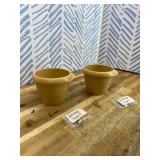 Cute Flower Pots, 2 Pack Smile Face Plant Pots, 3.5 Inch Plastic Succulent Pots with Drainage, Unique Indoor Planter for Violets/Herbs, Funny Sitting Pot for Plant Lover Gift (Beige)