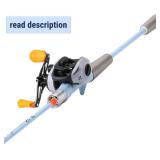 Fishing Baitcaster Rod Combo, 24Ton Graphite Blanks 2-Piece Casting Rod with 7.1:1 Baitcasting Reel- 7